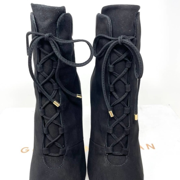 Good American Suede Pointed Toe Scandal Ankle Booties In Black Size 9.5 New - Picture 5 of 12